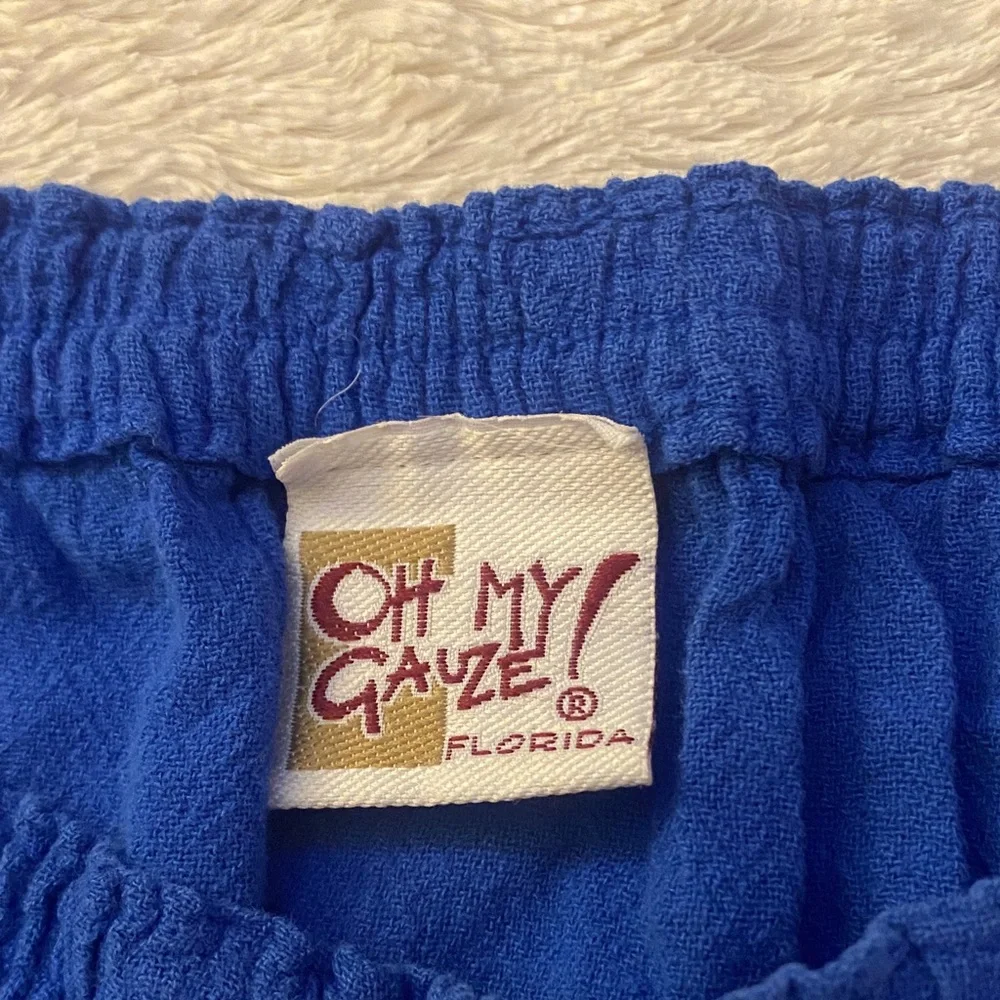 Oh My Gauze! Vibrant Blue High Low Cotton Skirt - Picture 2 of 2